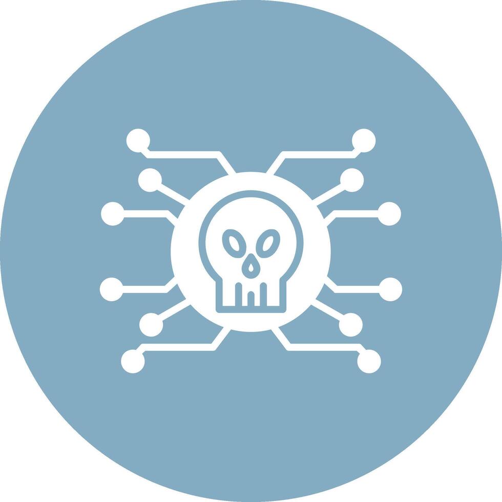 Cyber Attack Glyph Multi Circle Icon vector