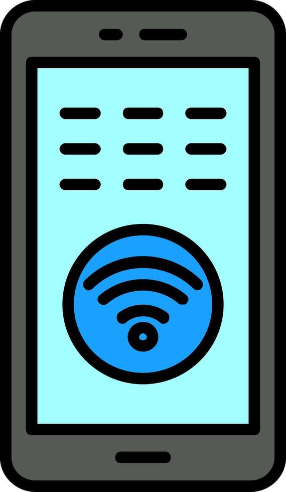 Wifi Line Filled Icon vector