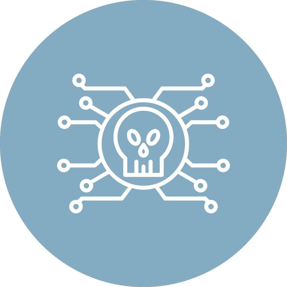 Cyber Attack Line Multi Circle Icon vector