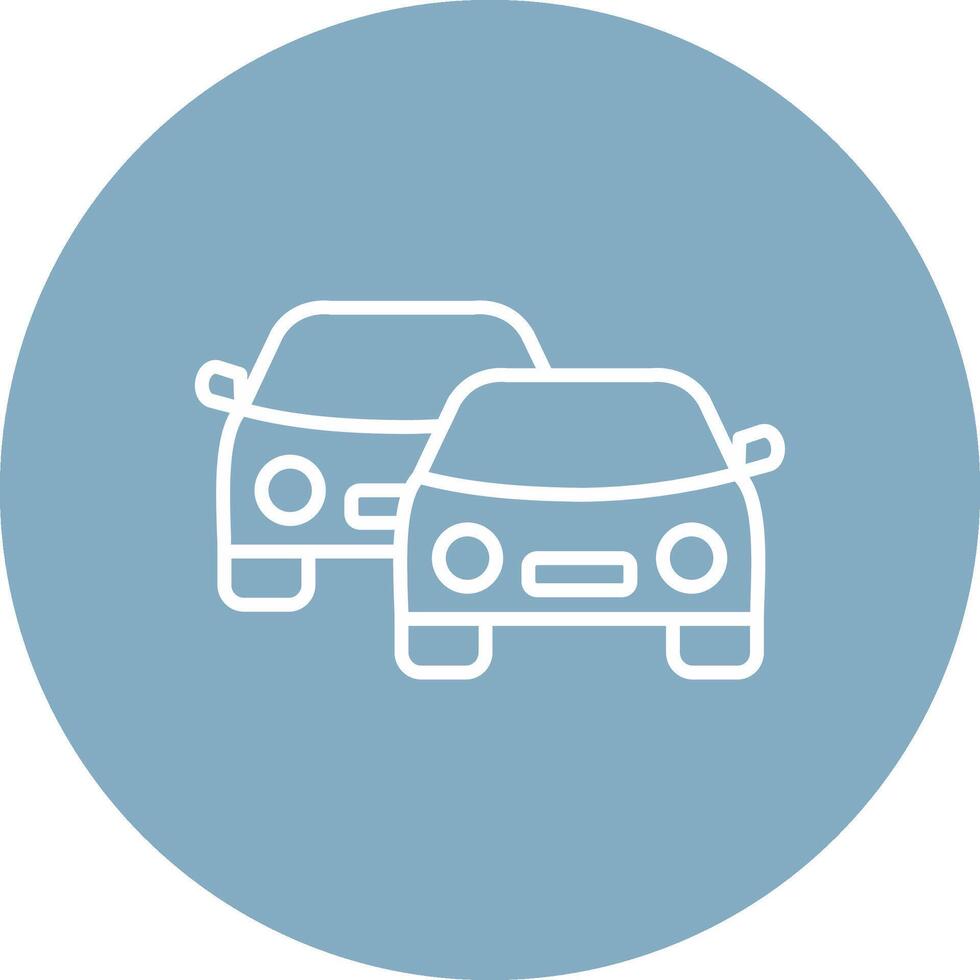 Cars Line Multi Circle Icon vector