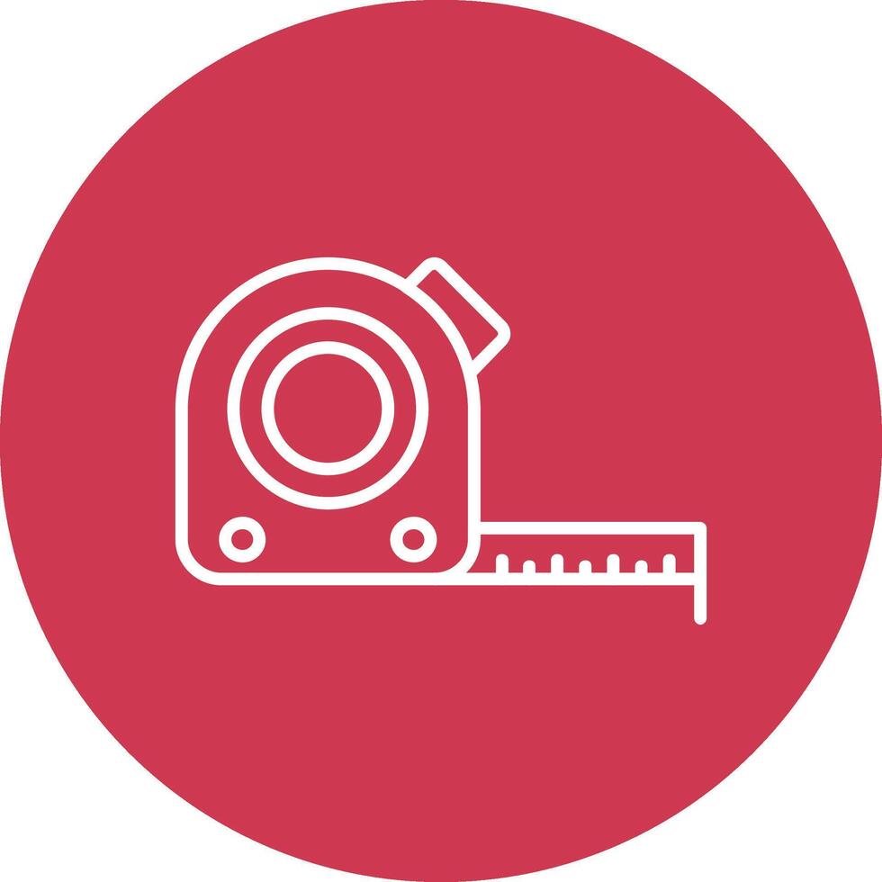 Tape Measure Line Multi Circle Icon vector