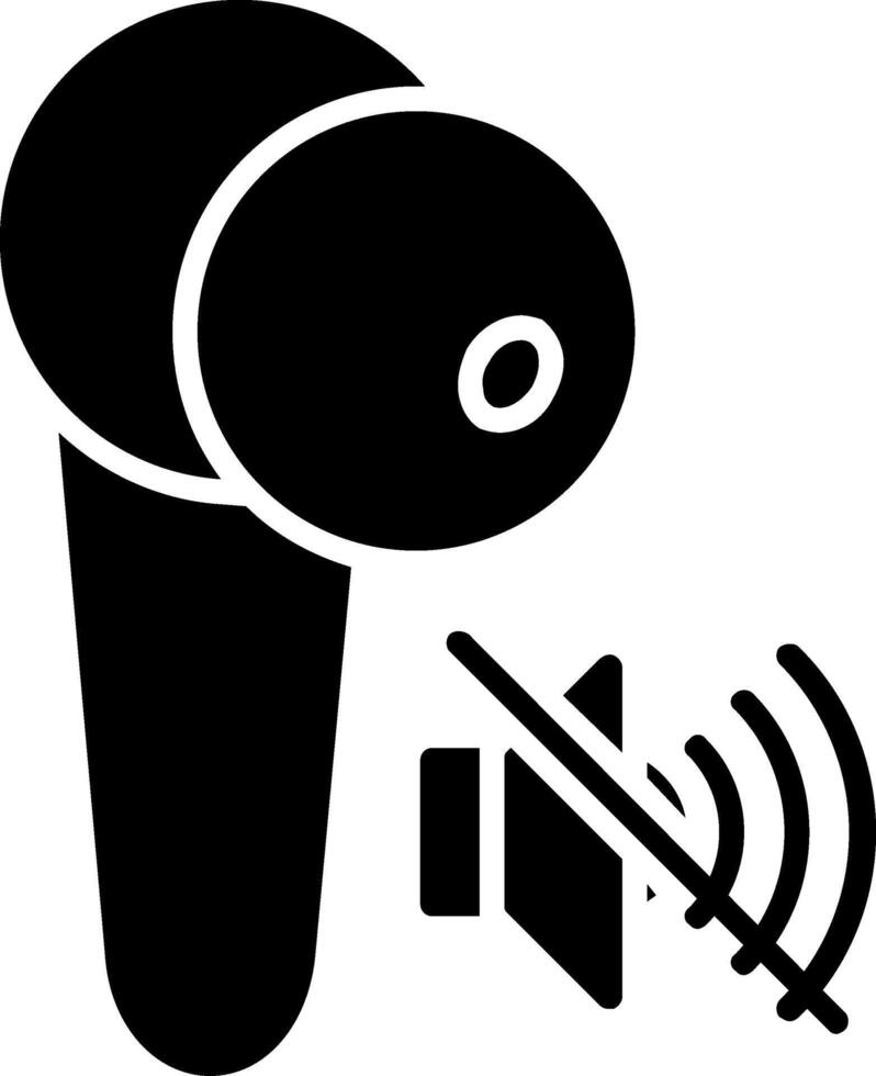 auricular glifo icono vector