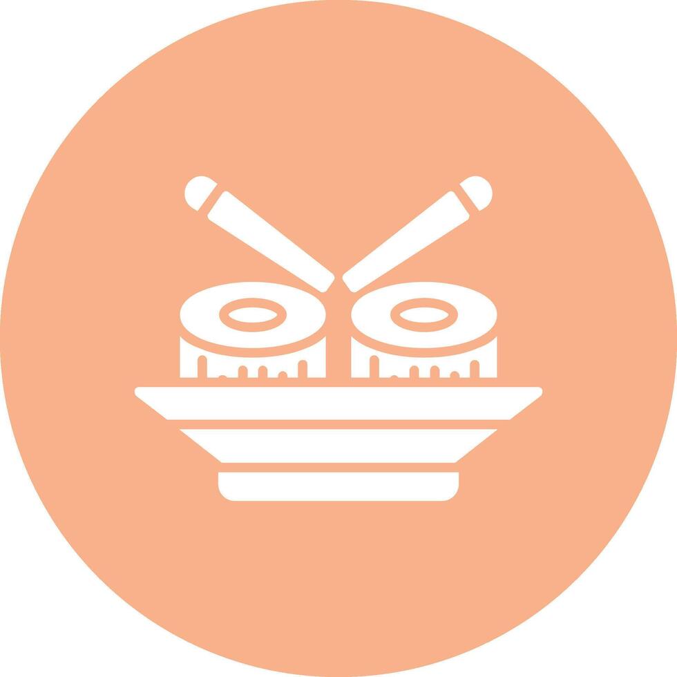 Sushi Glyph Multi Circle Icon vector