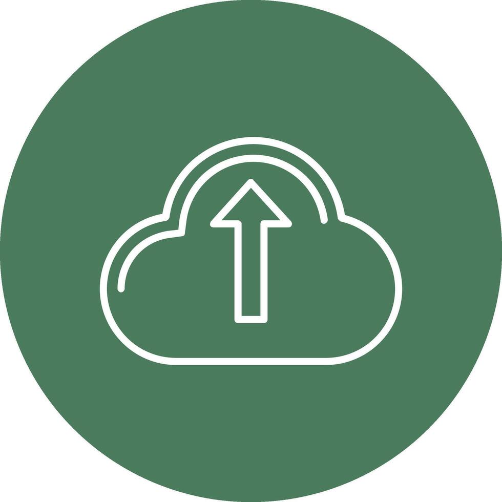 Cloud Uploading Line Multi Circle Icon vector