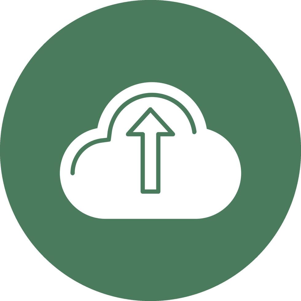 Cloud Uploading Glyph Multi Circle Icon vector