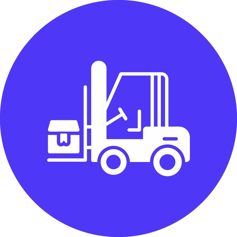 Forklift Glyph Multi Circle Icon vector