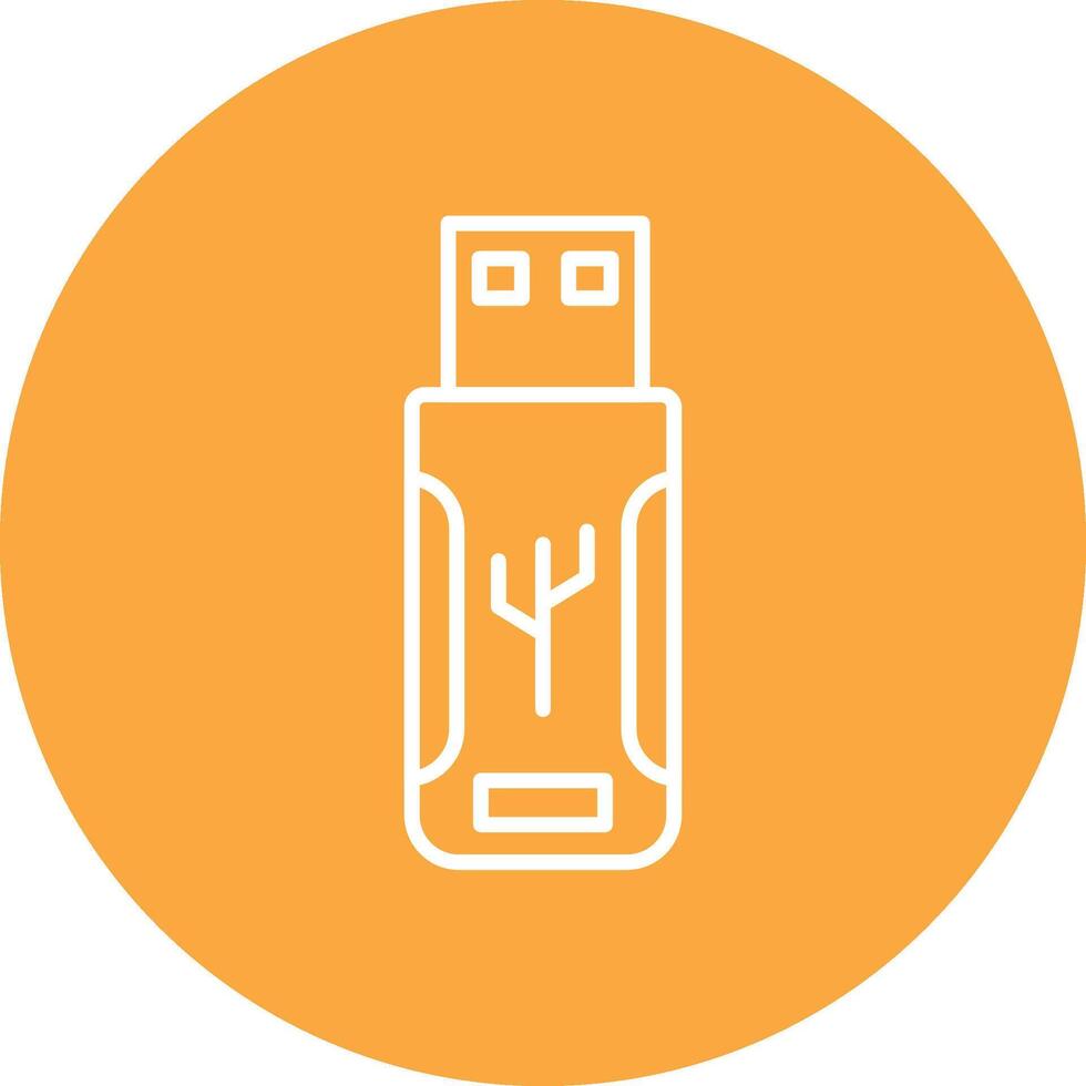 Flash Drive Line Multi Circle Icon vector