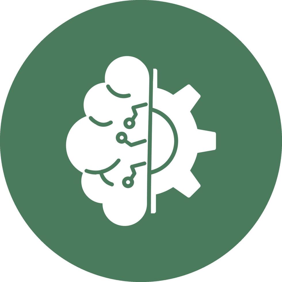 Artificial Intelligence Glyph Multi Circle Icon vector