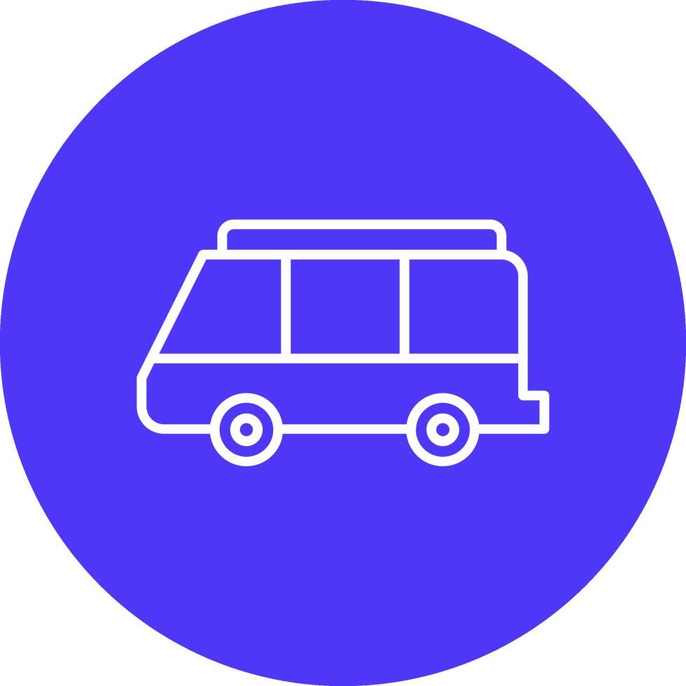 Minibus Line Multi Circle Icon vector