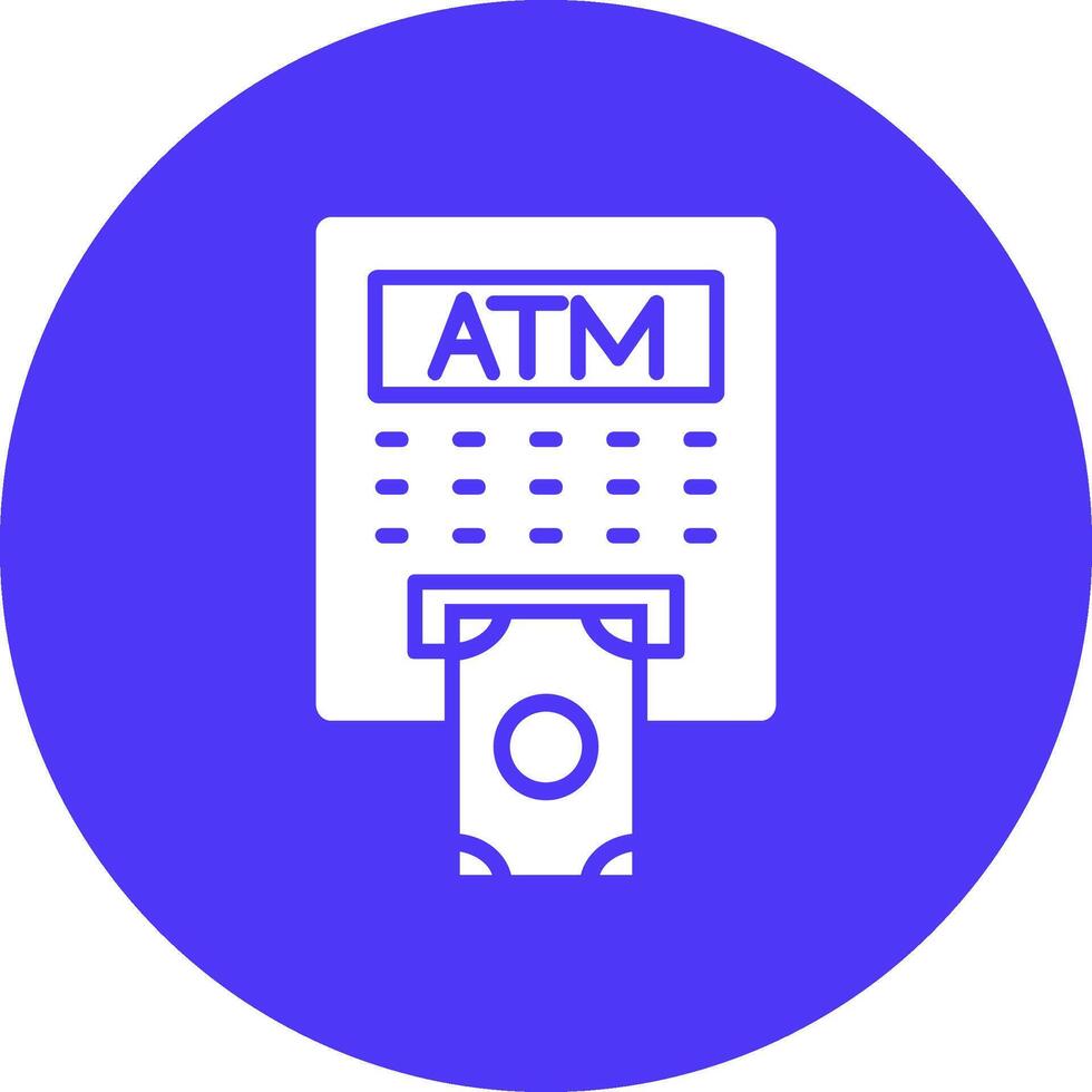ATM Glyph Multi Circle Icon vector