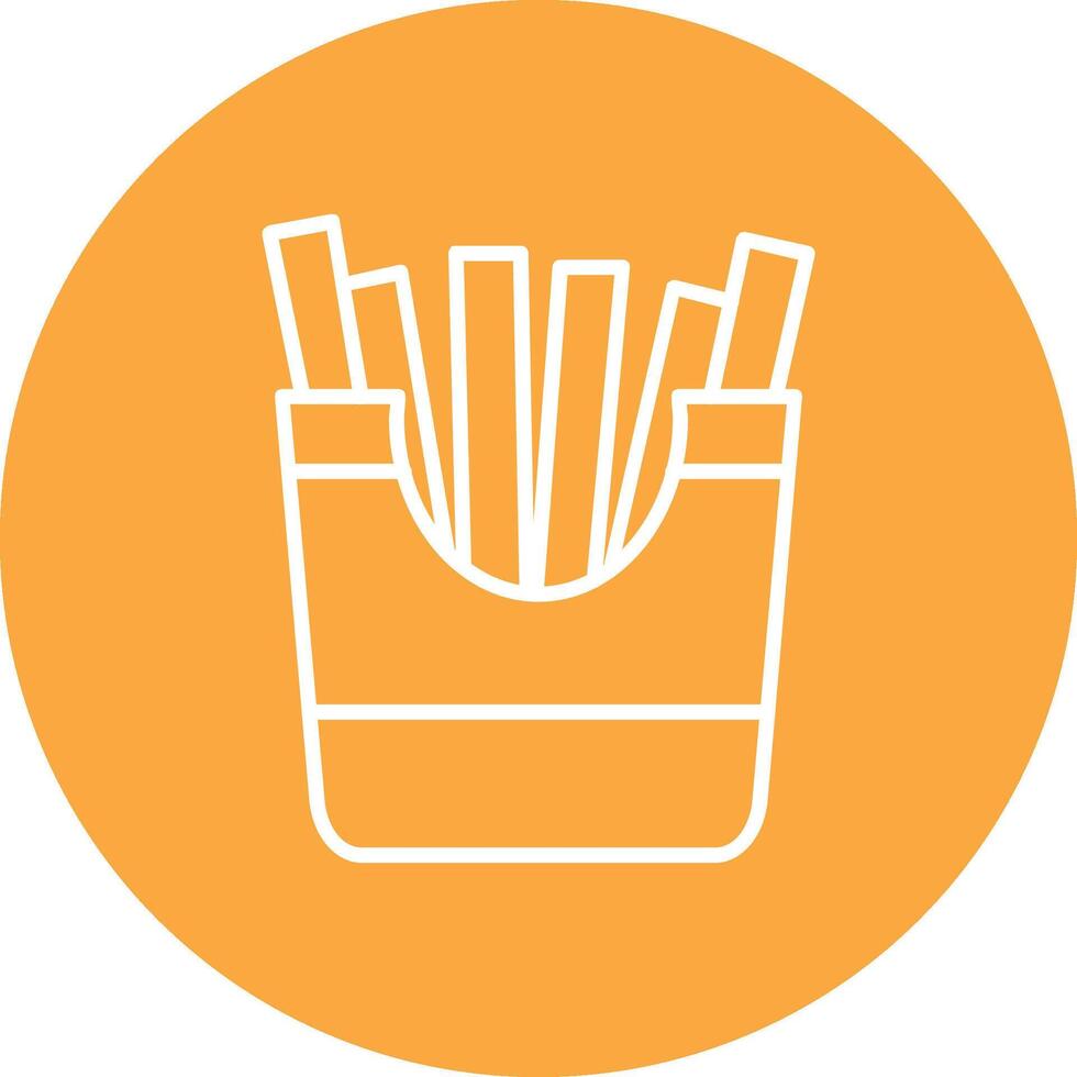 French Fries Line Multi Circle Icon vector