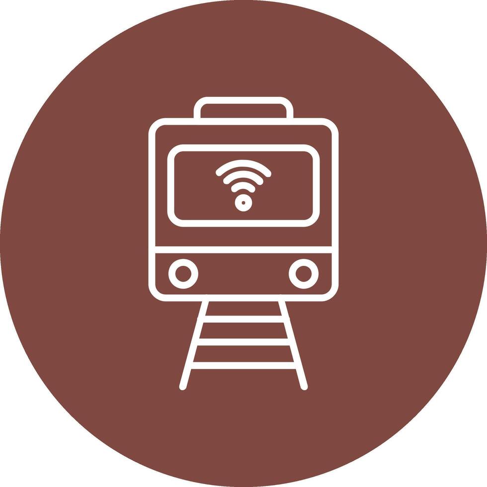 Train Line Multi Circle Icon vector