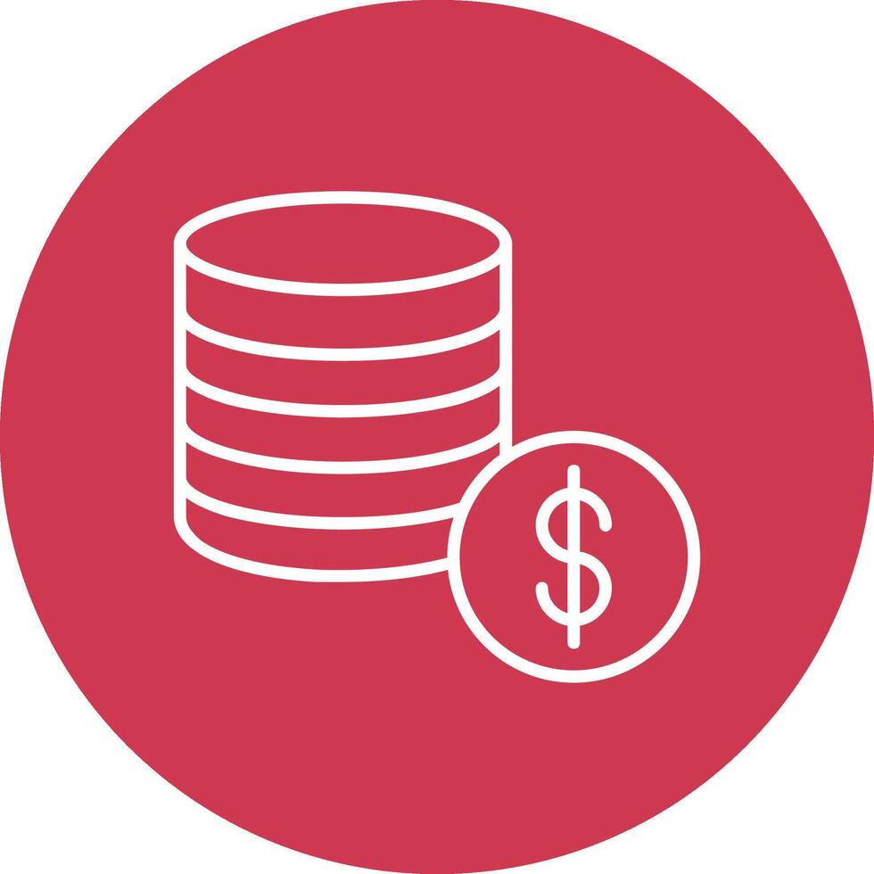 Coins Line Multi Circle Icon vector