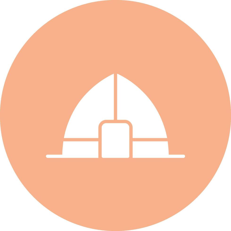 Tent Glyph Multi Circle Icon vector