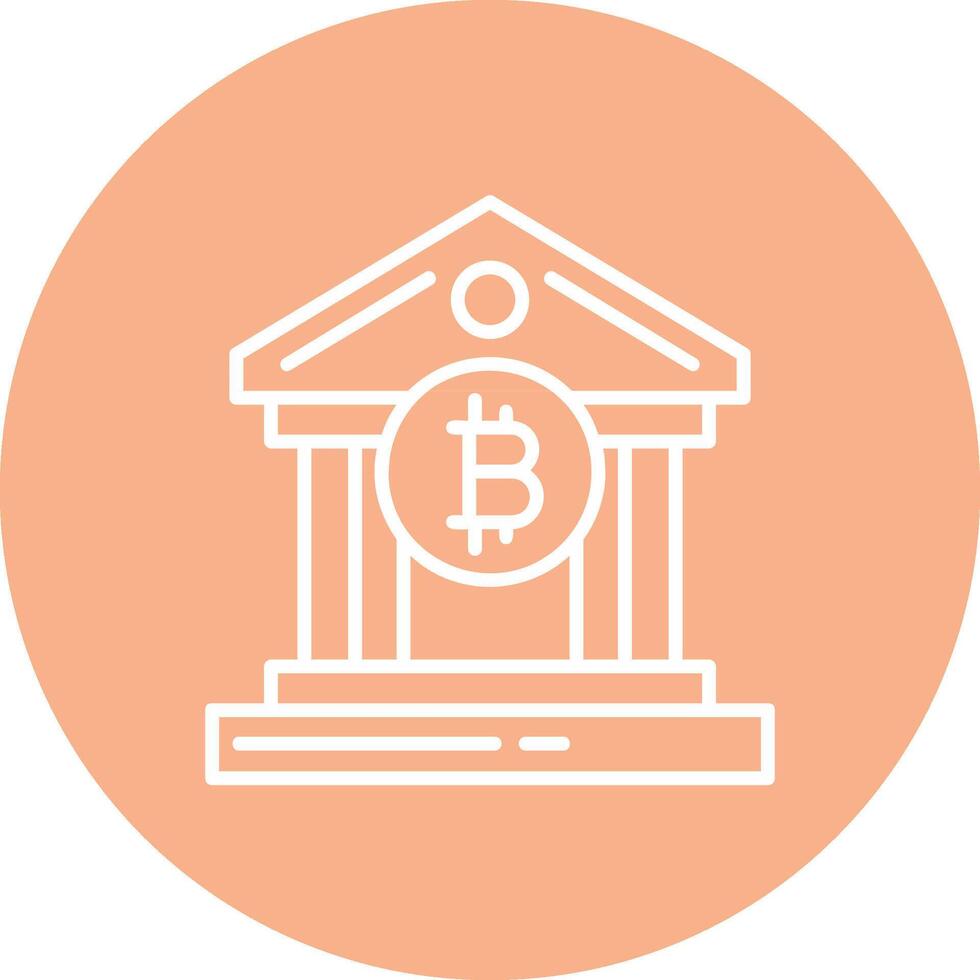 Bank Bank Line Multi Circle Icon vector