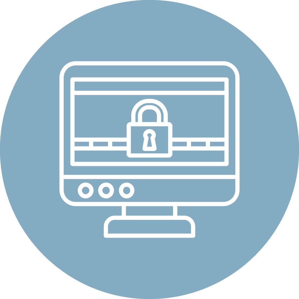 Ransomware Line Multi Circle Icon vector