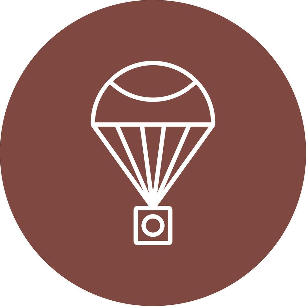Parachute Line Multi Circle Icon vector