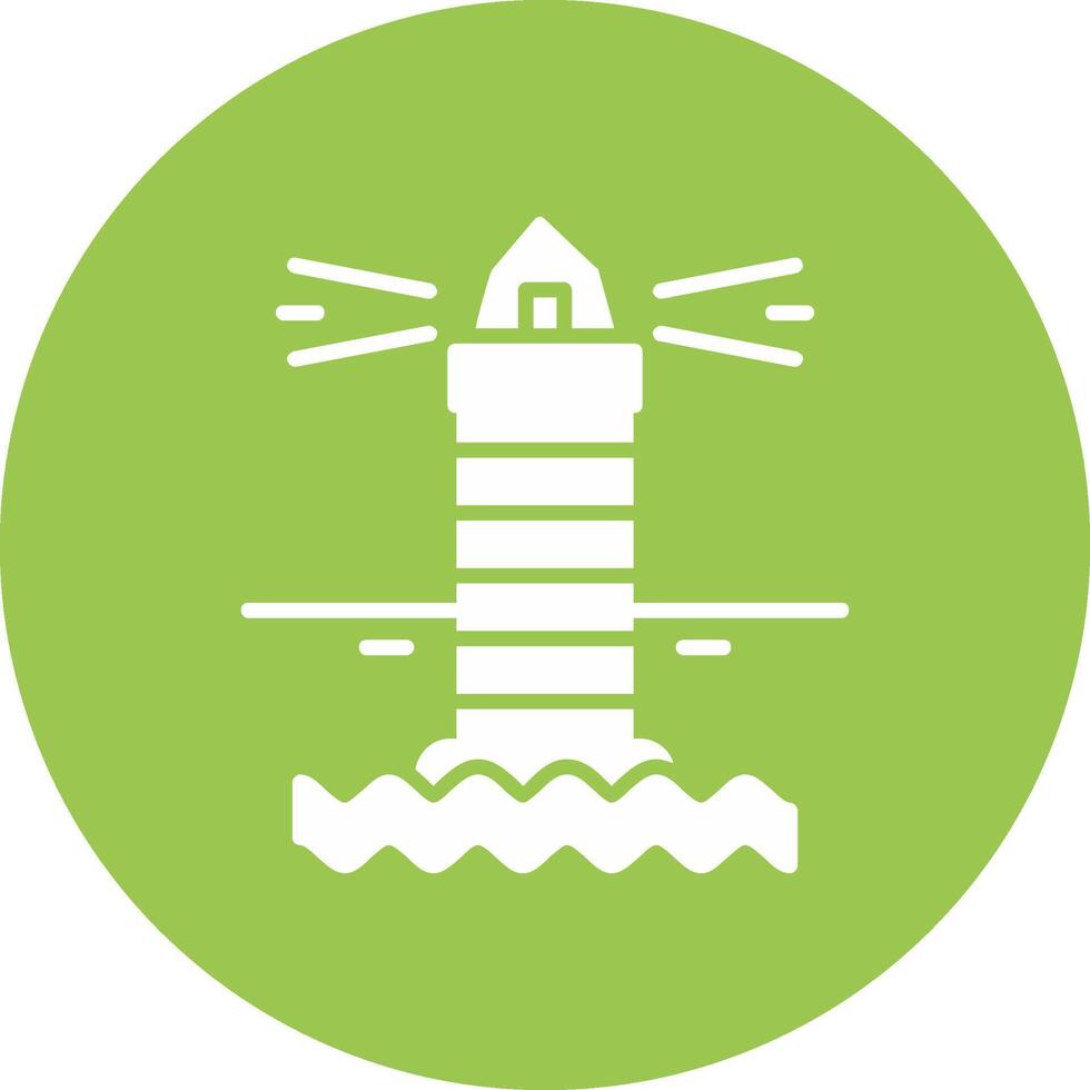 Lighthouse Glyph Multi Circle Icon vector