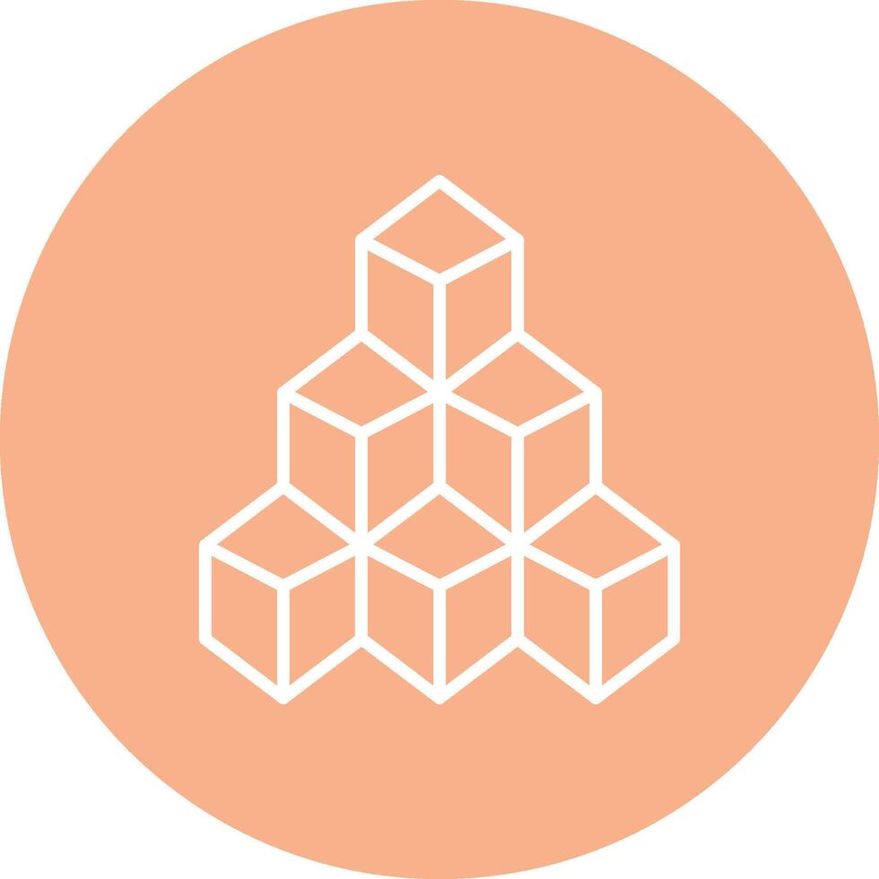 Blocks Line Multi Circle Icon vector