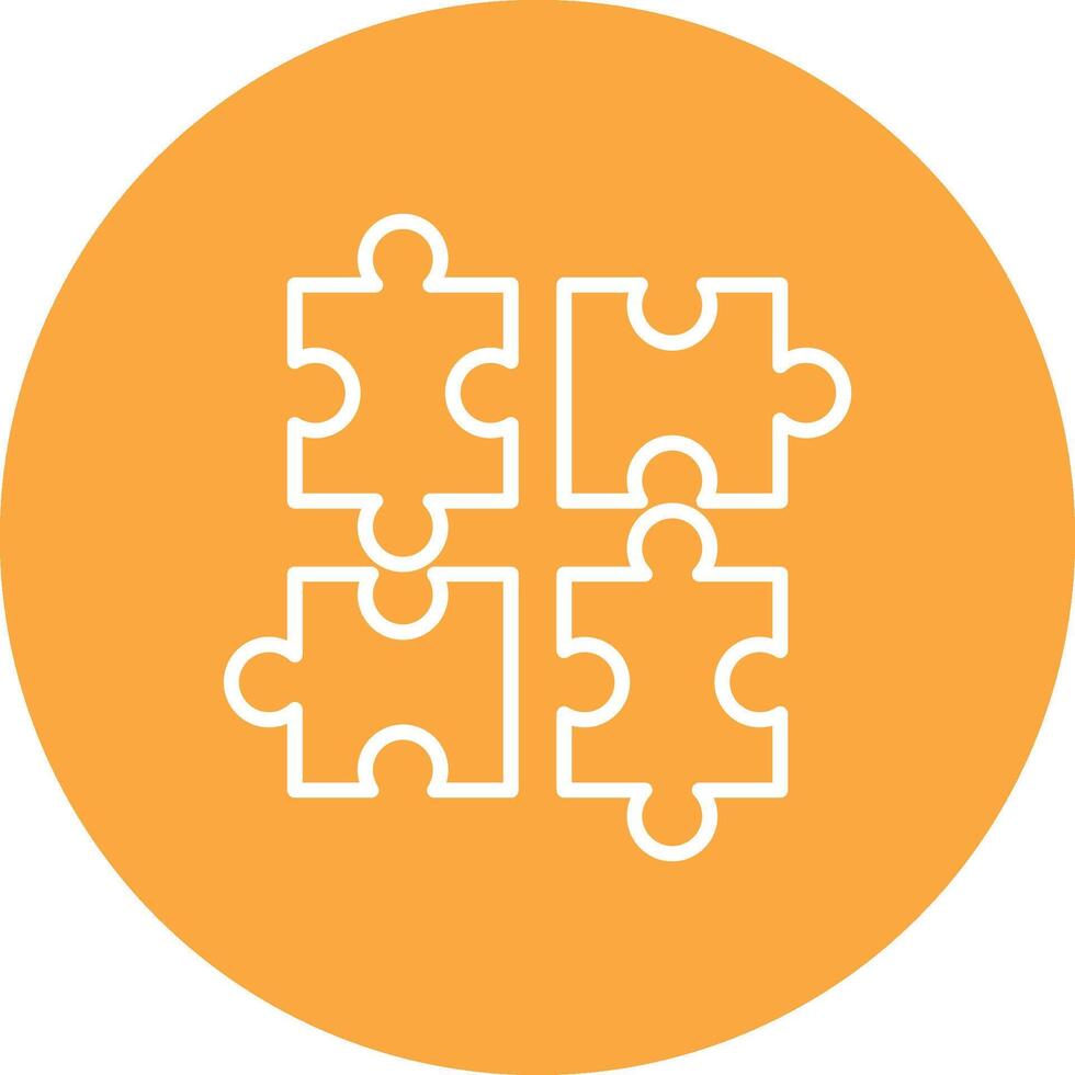 Jigsaw Line Multi Circle Icon vector