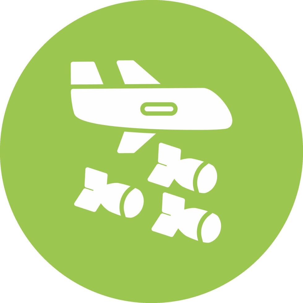 Bomber Glyph Multi Circle Icon vector