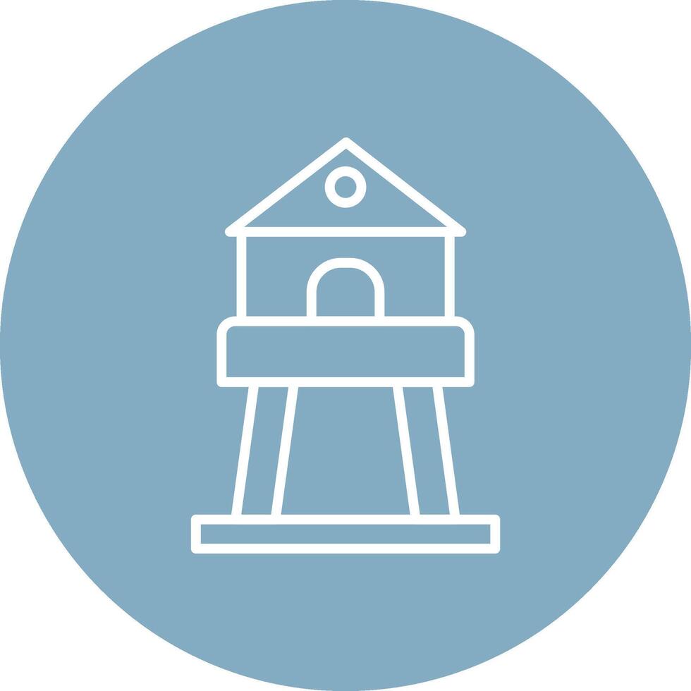 Tower Line Multi Circle Icon vector