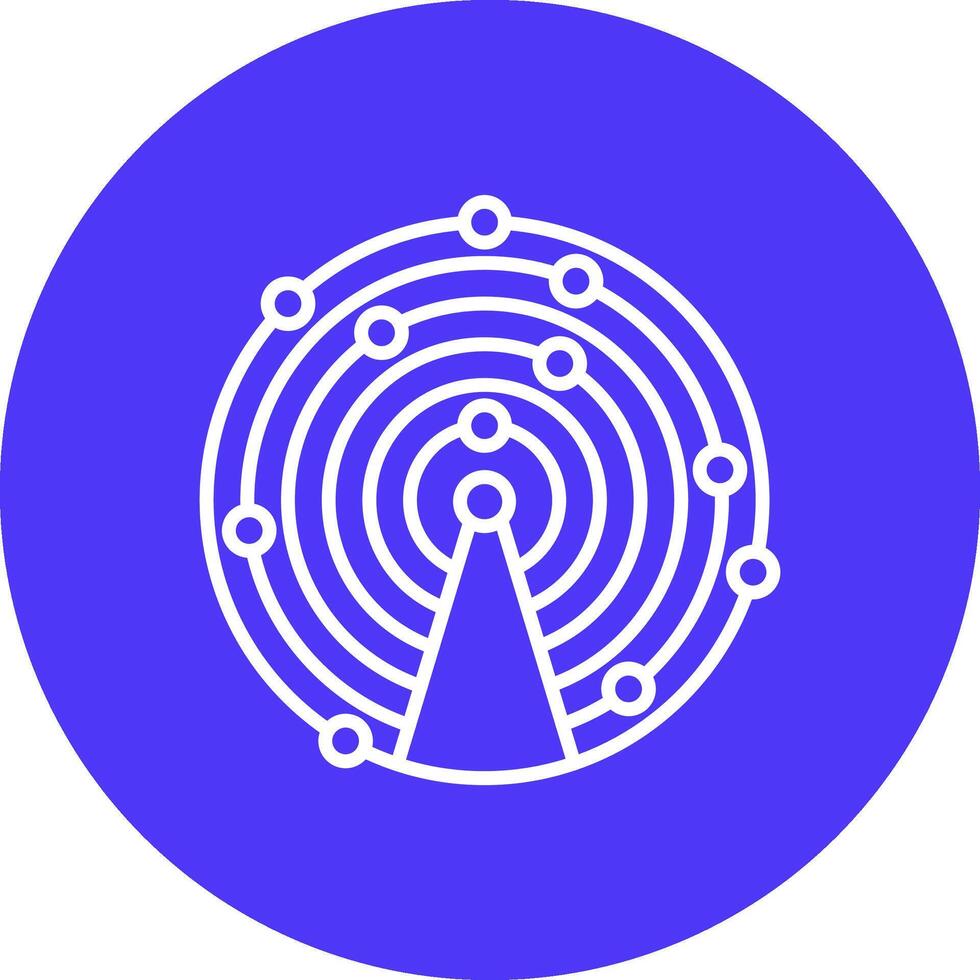 Sonar Line Multi Circle Icon vector