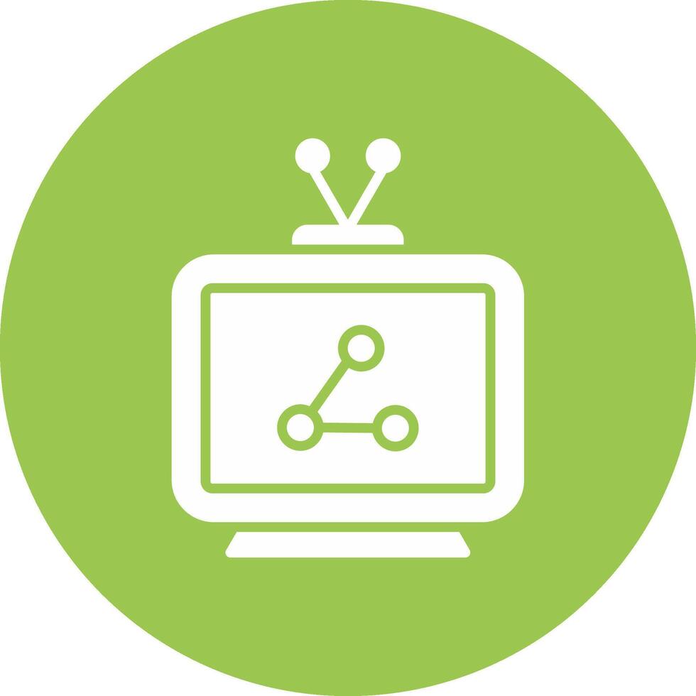 Television Glyph Multi Circle Icon vector