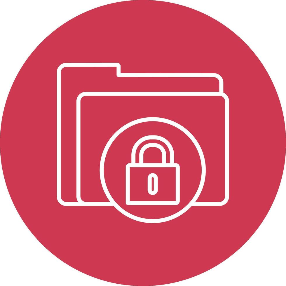 Secure Folder Line Multi Circle Icon vector