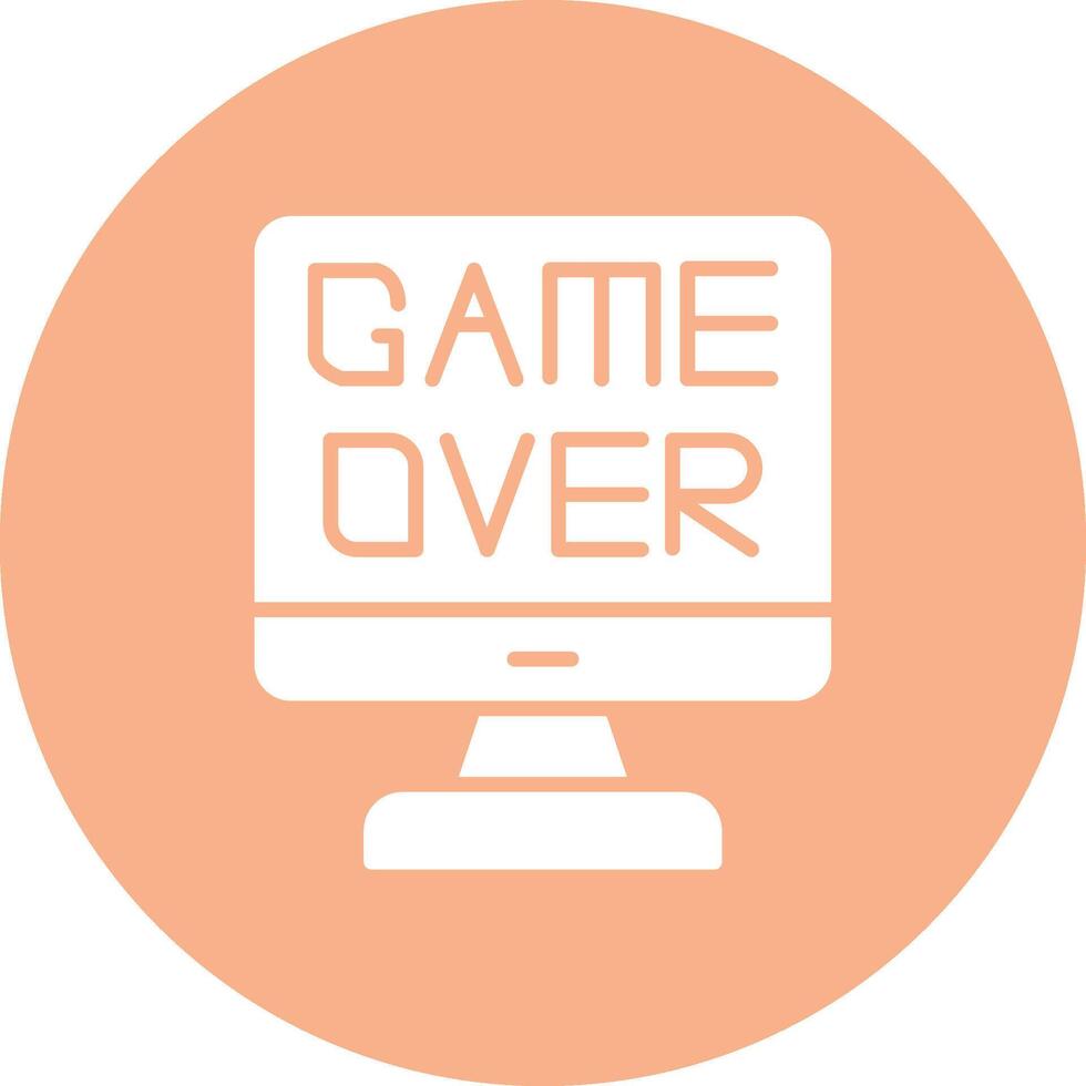 Game Over Glyph Multi Circle Icon vector
