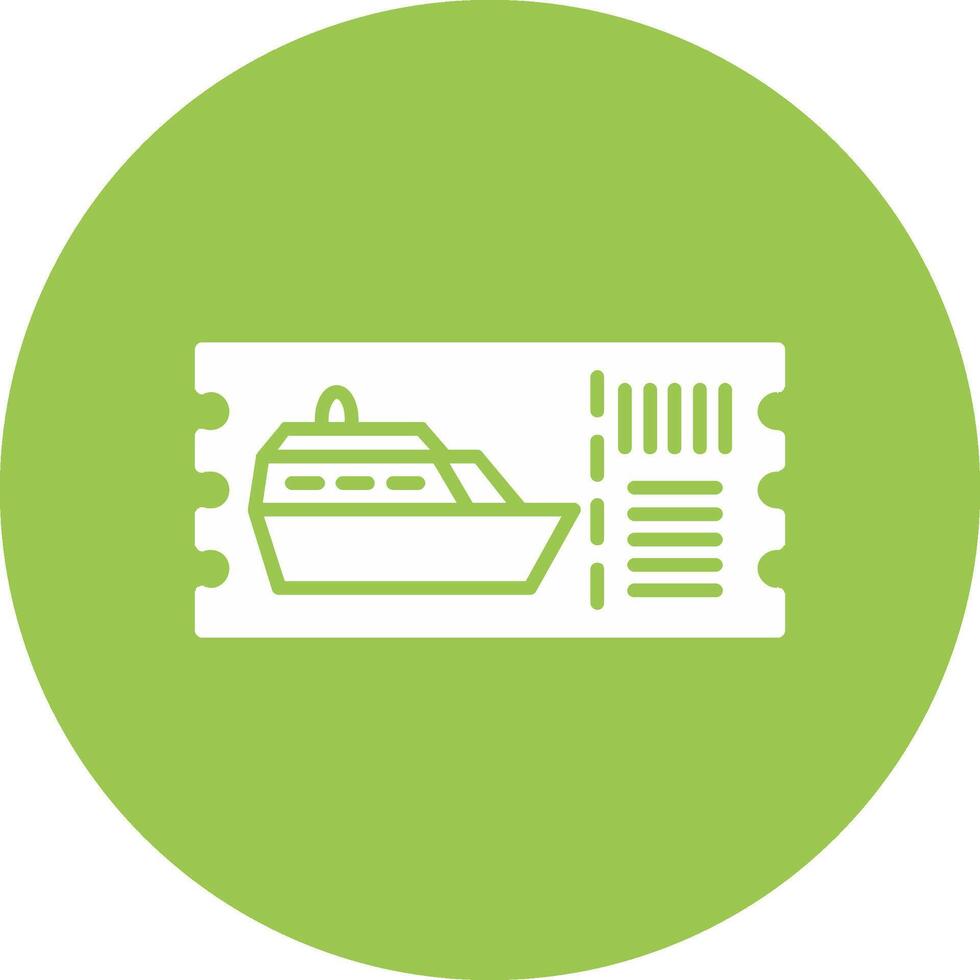 Cruise Ticket Glyph Multi Circle Icon vector