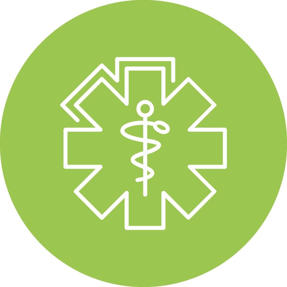 Caduceus Line Multi Circle Icon vector