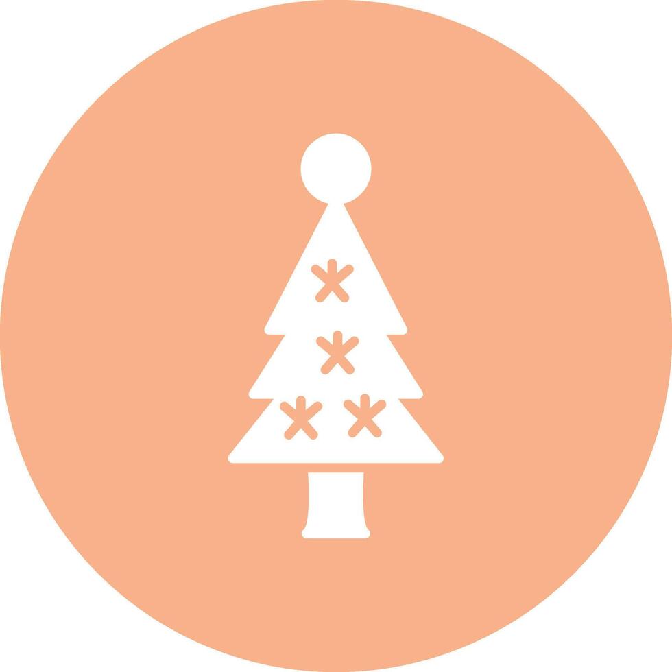 Christmas Tree Glyph Multi Circle Icon vector