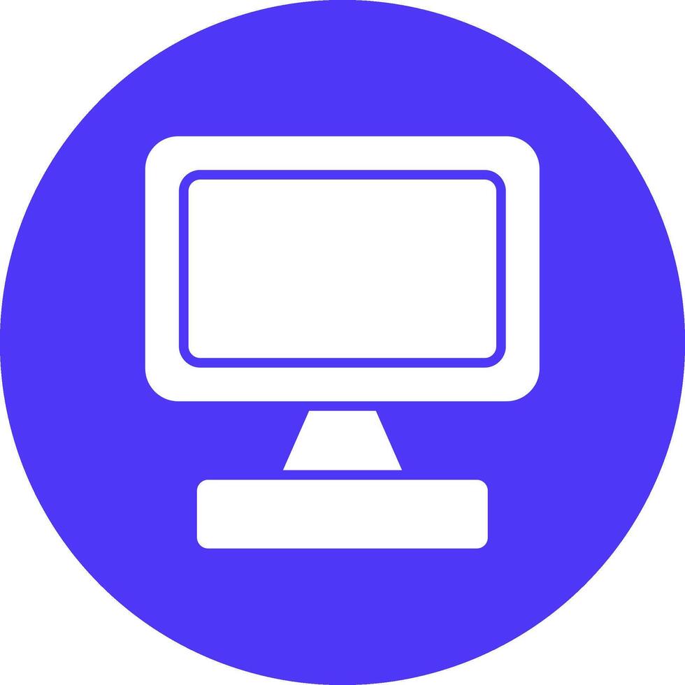 Monitor Screen Glyph Multi Circle Icon vector