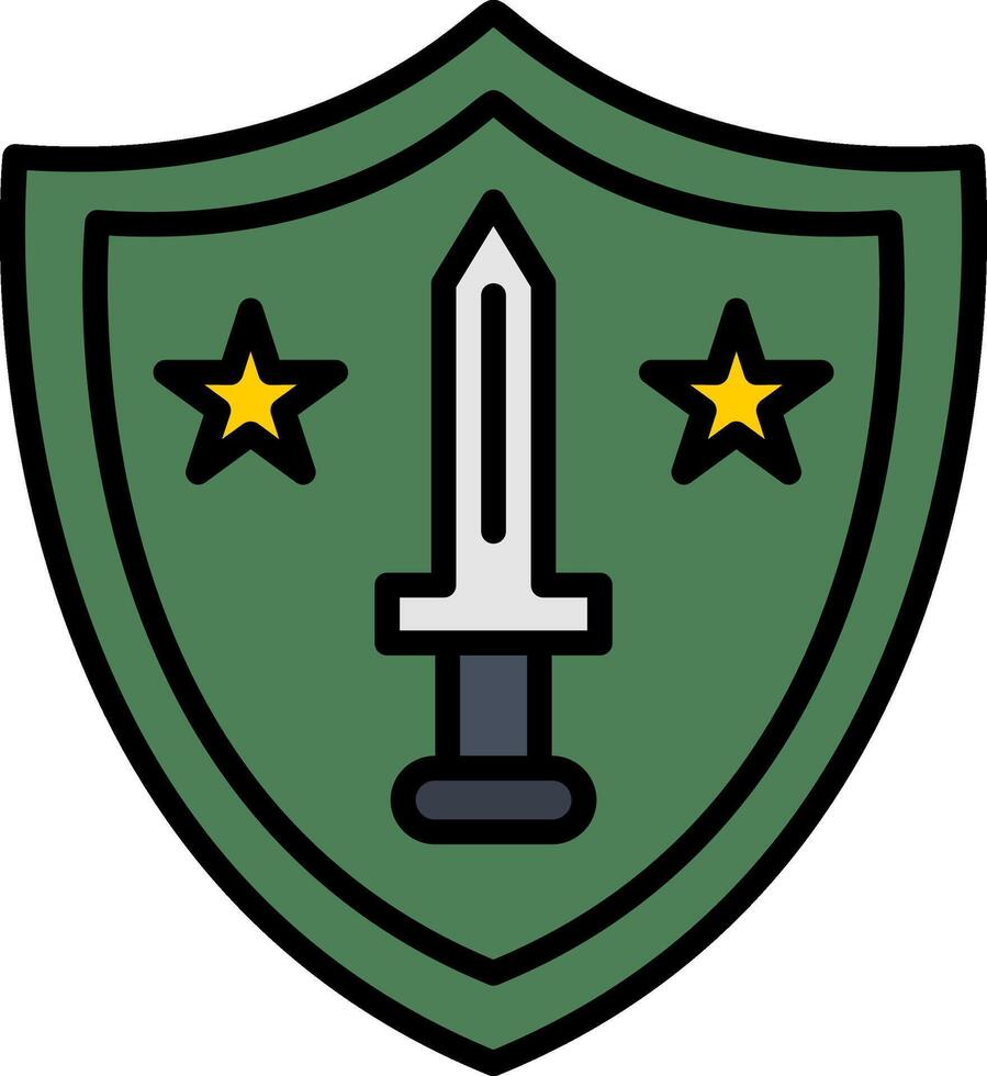 Shield Line Filled Icon vector