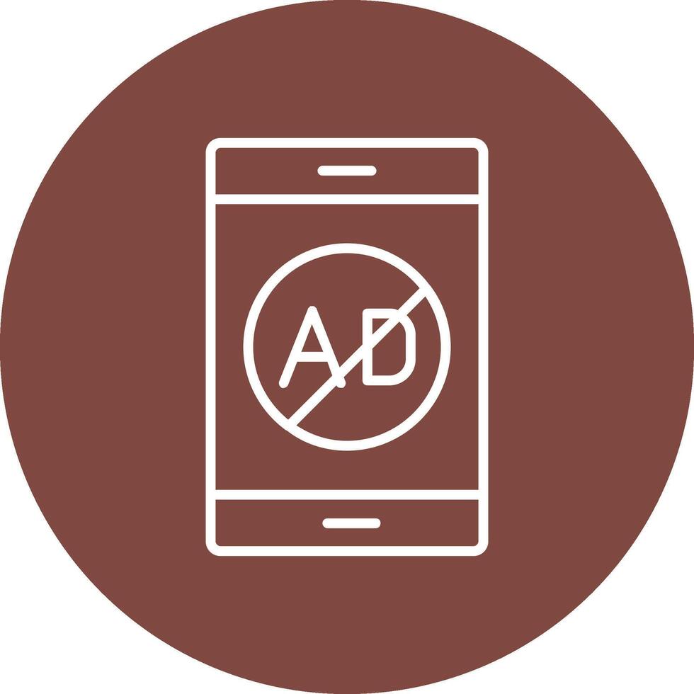 Ad Blocker Line Multi Circle Icon vector