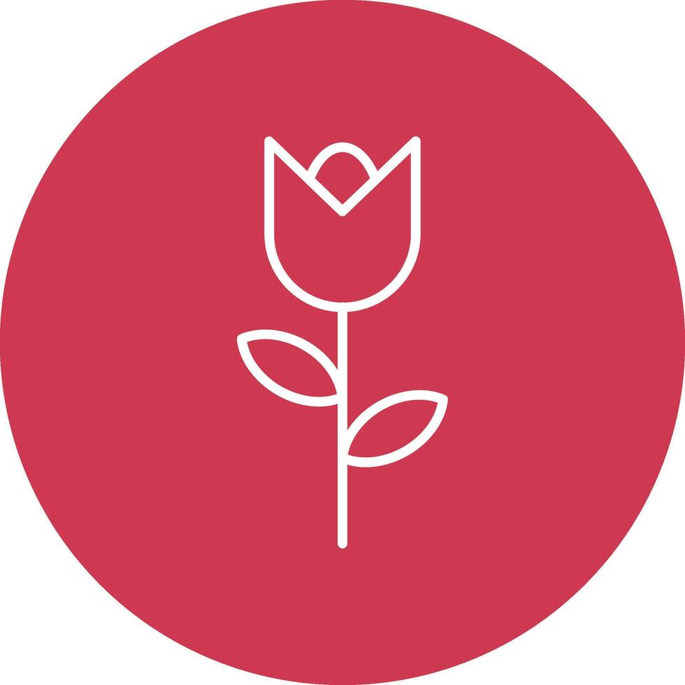 Tulip Line Multi Circle Icon vector