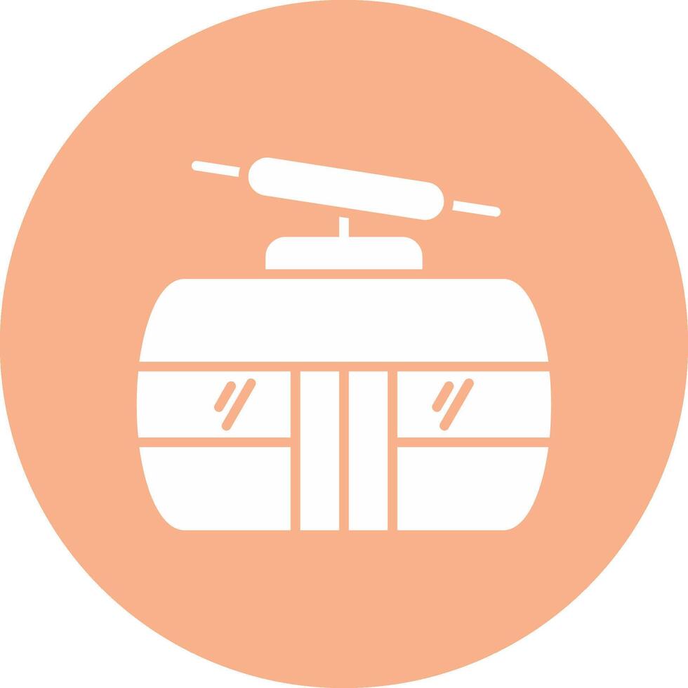 Cableway Glyph Multi Circle Icon vector