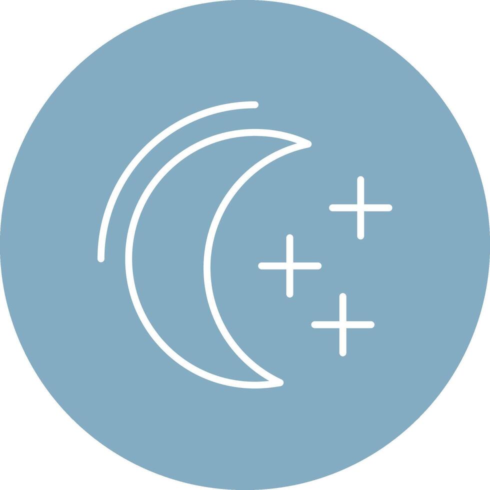 Moon Line Multi Circle Icon vector