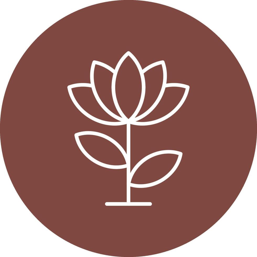 Lotus Flower Line Multi Circle Icon vector