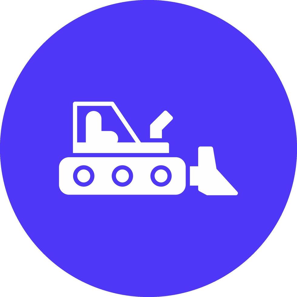 Bulldozer Glyph Multi Circle Icon vector