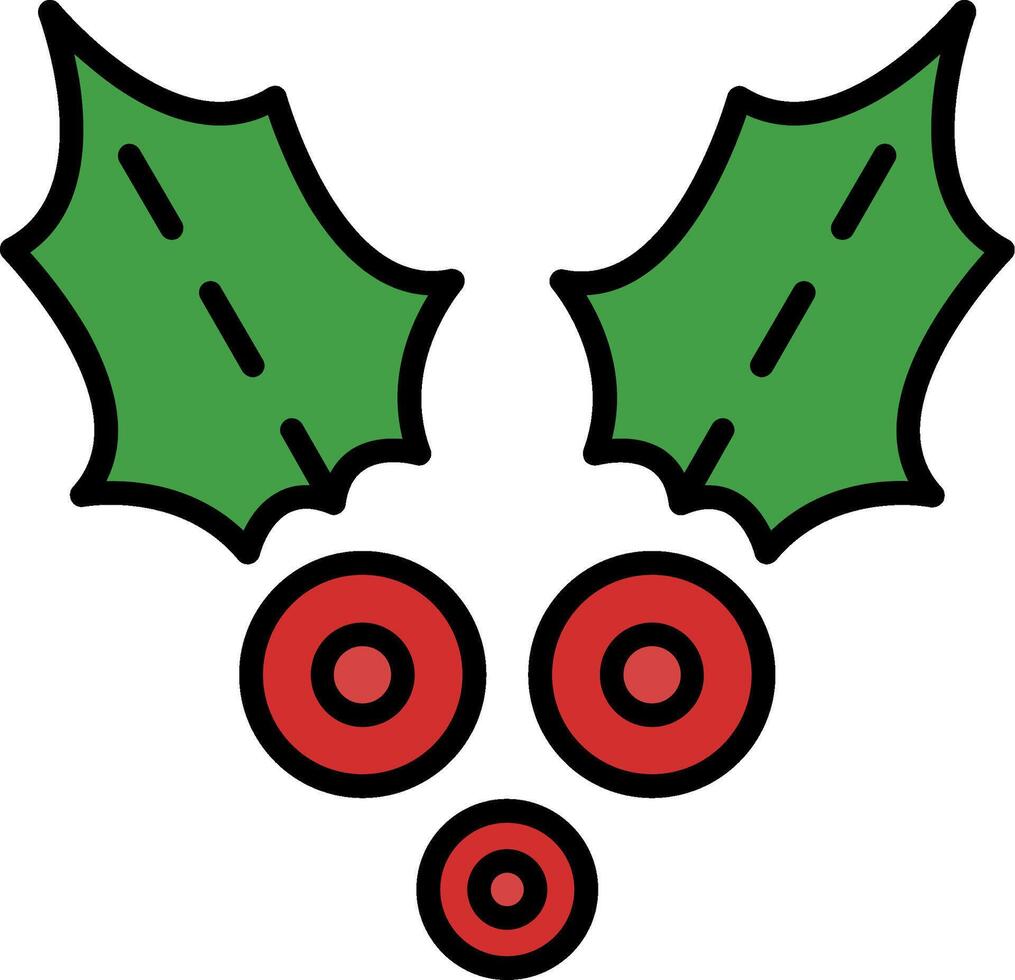 Holly Line Filled Icon vector