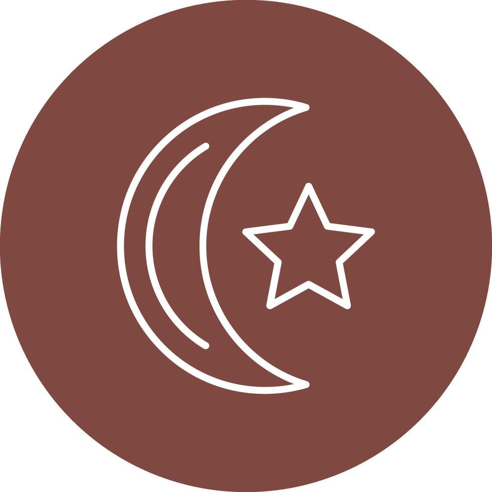 Moon Line Multi Circle Icon vector