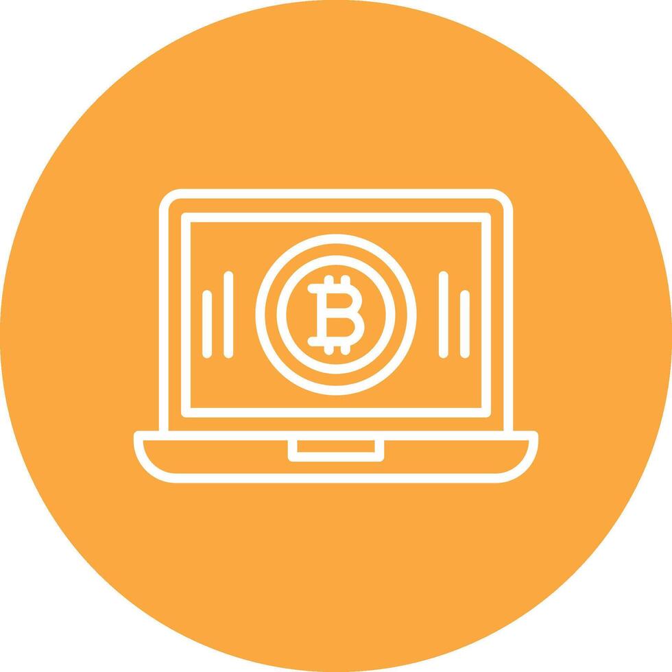 Bitcoin Mining Line Multi Circle Icon vector