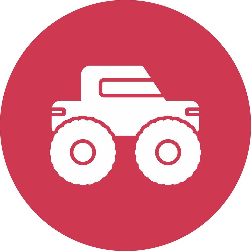Monster Truck Glyph Multi Circle Icon vector