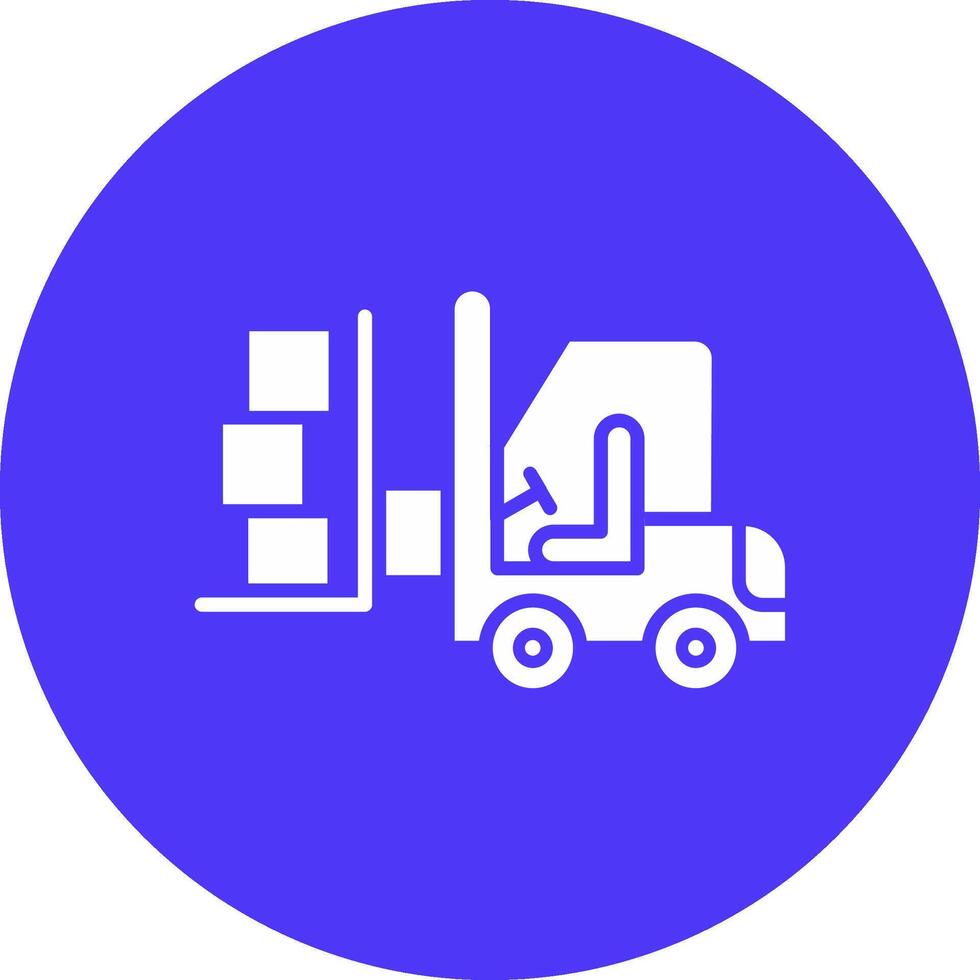Forklift Glyph Multi Circle Icon vector
