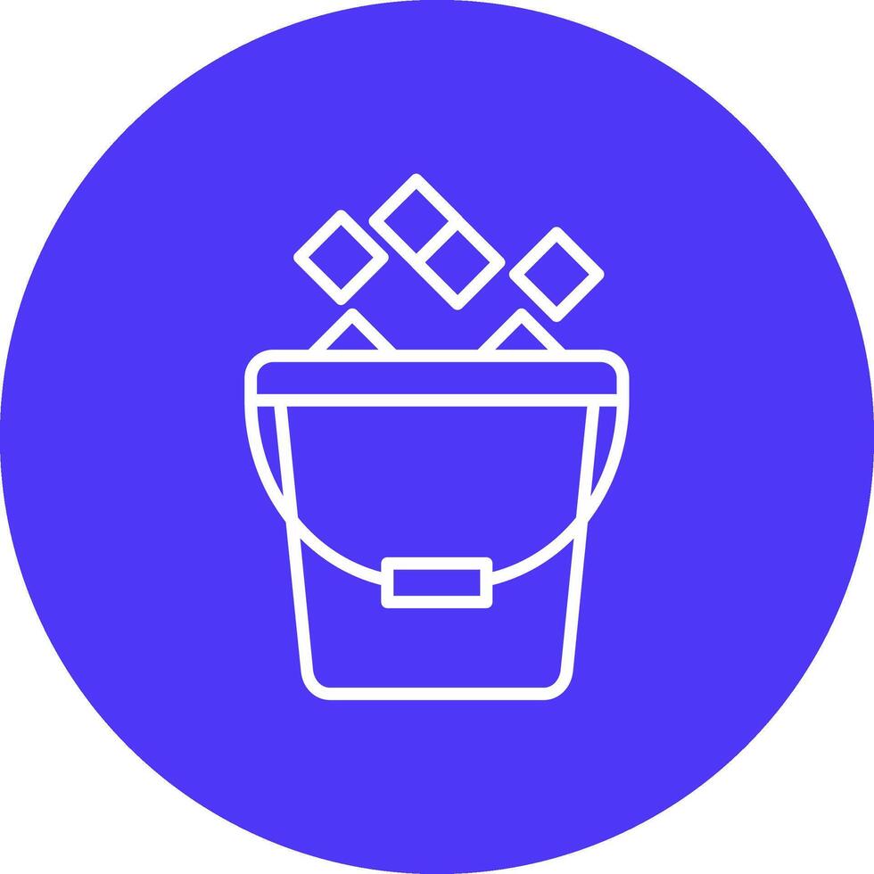 Ice Bucket Line Multi Circle Icon vector