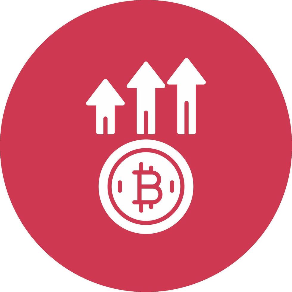 Bitcoin Up Glyph Multi Circle Icon vector