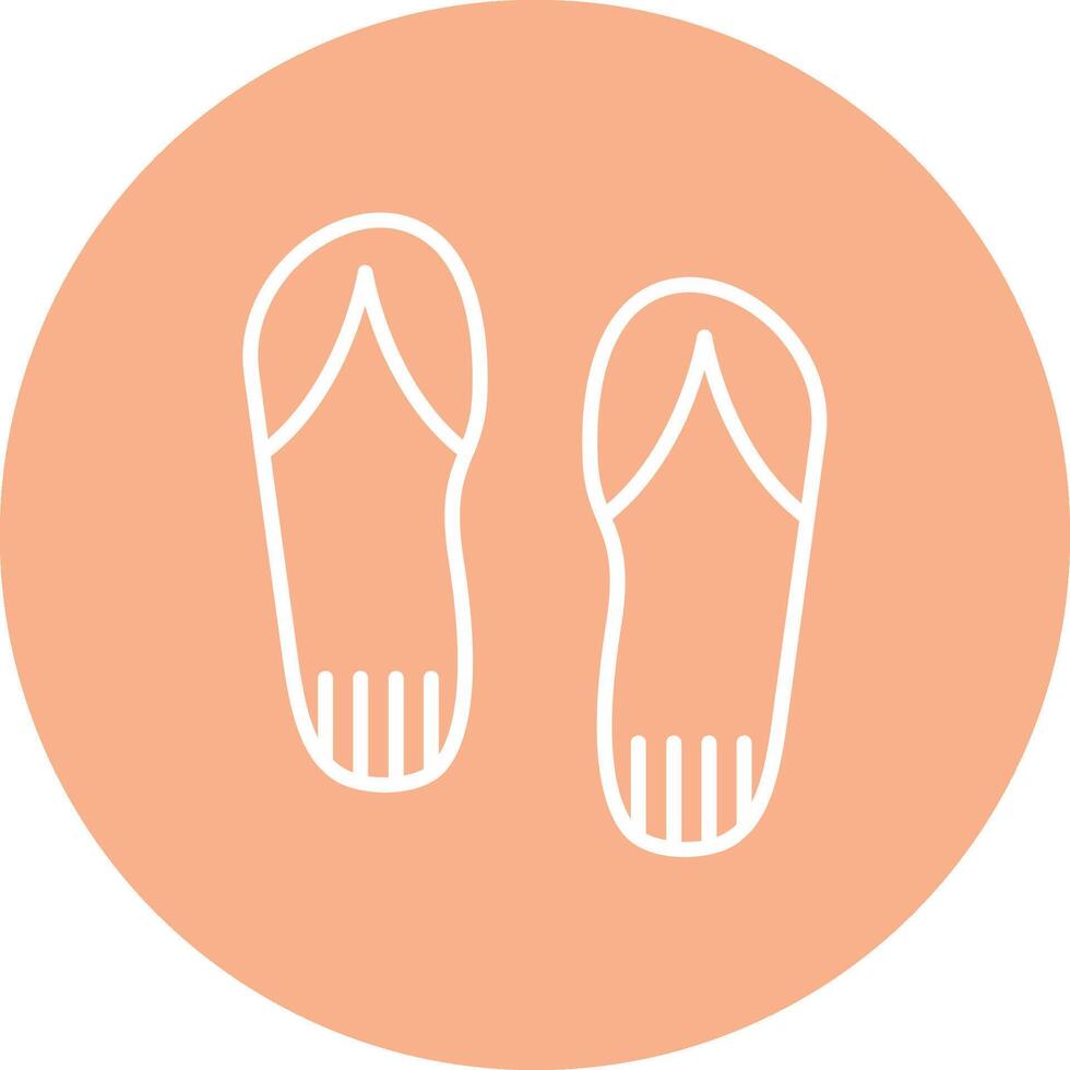 Flip Flops Line Multi Circle Icon vector
