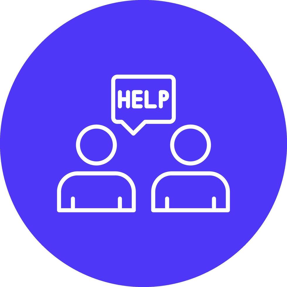 Ask For Help Line Multi Circle Icon vector